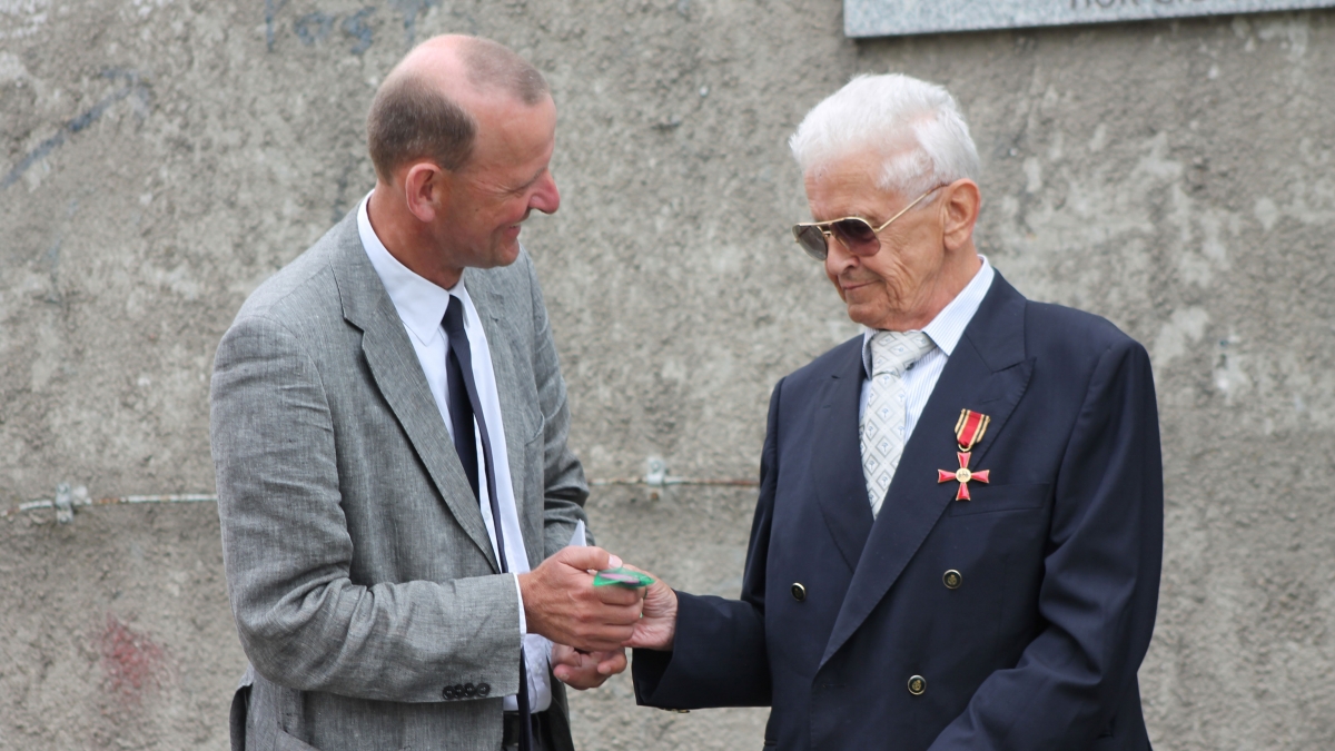 Jürgen Litfin at the handover of the memorial to the Berlin Wall Foundation