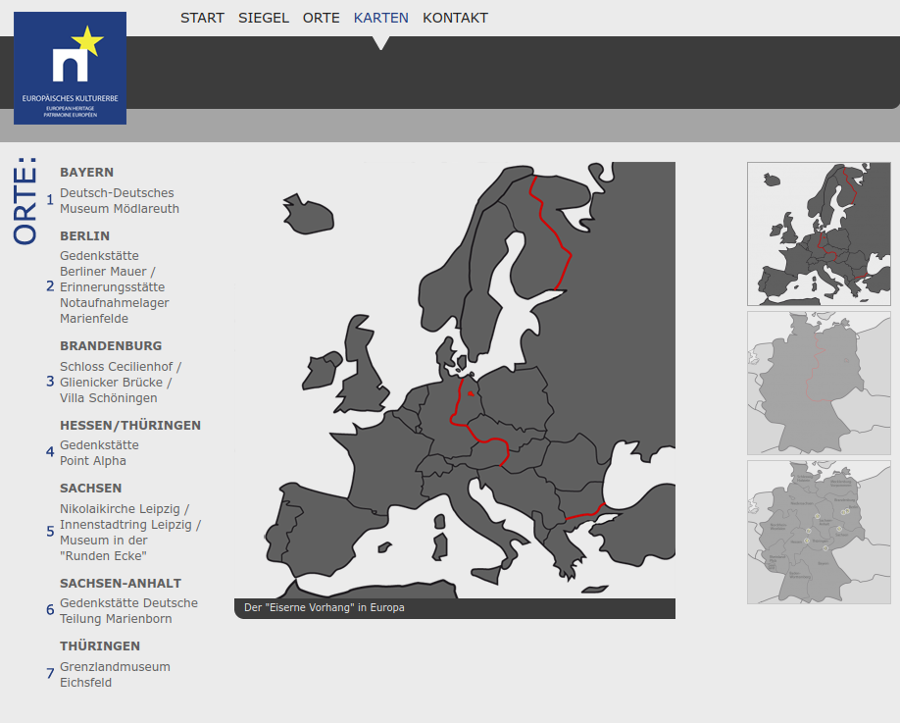 Screenshot Website Netzwerk Eiserner Vorhang