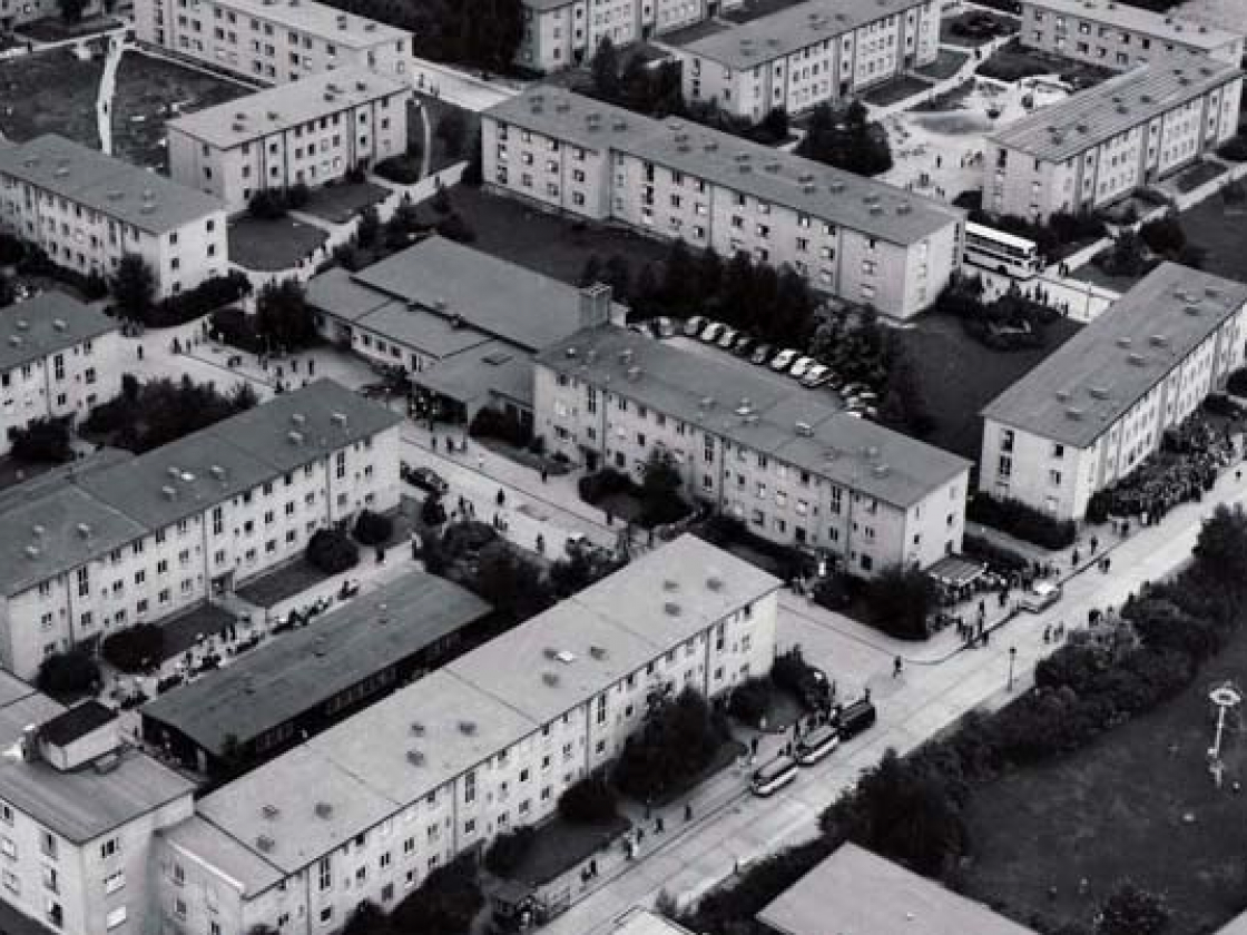 Luftbild vom Notaufnahmelager Marienfelde, 25. Juli 1961 © National Archives and Records Administration