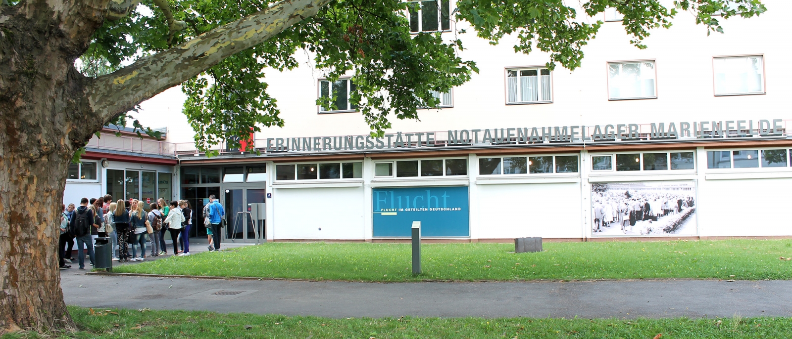 Exterior grounds of the Marienfelde Refugee Center Museum